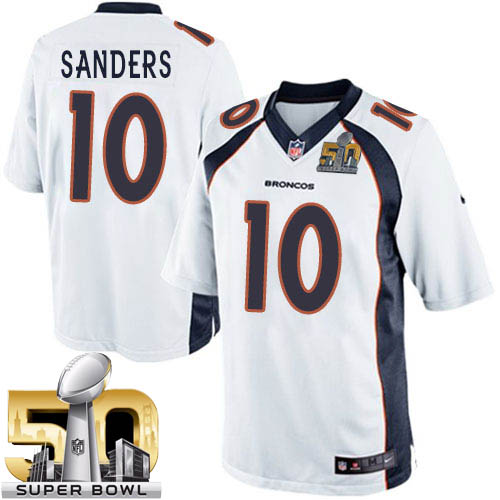 Men's Limited Emmanuel Sanders Super Bowl L Nike Jersey White Road - #10 NFL Denver Broncos